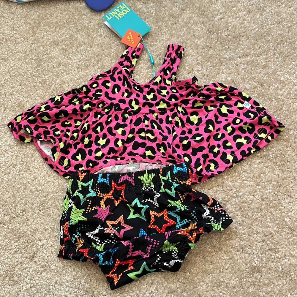 NWT Posh Peanut Peplum Tank & Bloomer Set – Calista – 3–6M